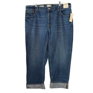 NWT Universal Thread 17 Mid-Rise 90s Baggy Dark Wash Jeans Cotton Relaxed Denim